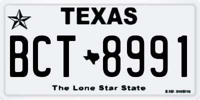 TX license plate BCT8991