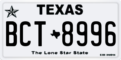 TX license plate BCT8996