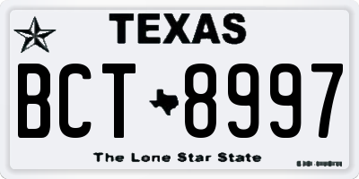 TX license plate BCT8997