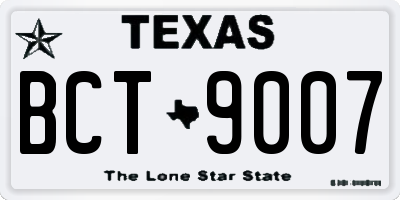 TX license plate BCT9007