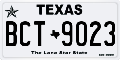 TX license plate BCT9023