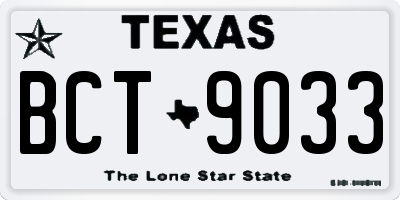 TX license plate BCT9033