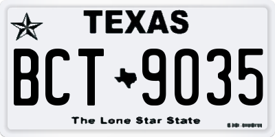 TX license plate BCT9035