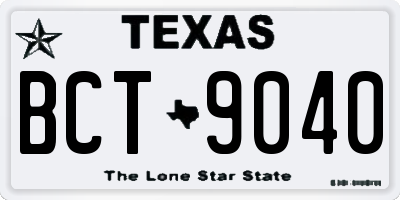 TX license plate BCT9040