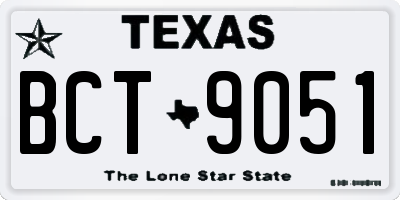 TX license plate BCT9051