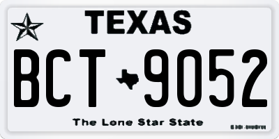 TX license plate BCT9052