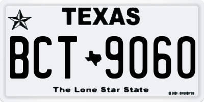 TX license plate BCT9060