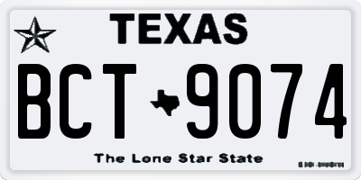 TX license plate BCT9074