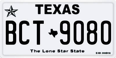 TX license plate BCT9080