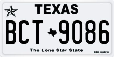 TX license plate BCT9086