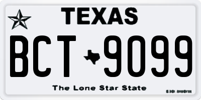 TX license plate BCT9099