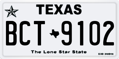 TX license plate BCT9102
