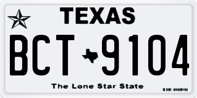 TX license plate BCT9104