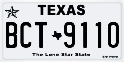 TX license plate BCT9110