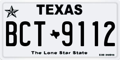 TX license plate BCT9112