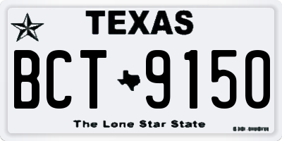 TX license plate BCT9150