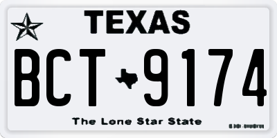 TX license plate BCT9174