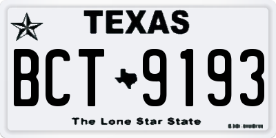 TX license plate BCT9193