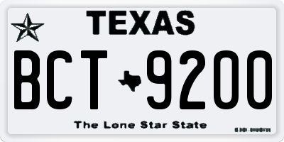 TX license plate BCT9200
