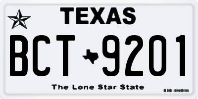 TX license plate BCT9201