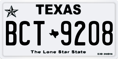 TX license plate BCT9208