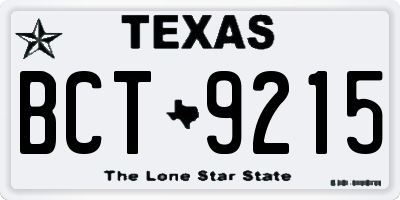 TX license plate BCT9215