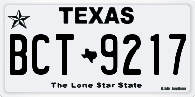 TX license plate BCT9217