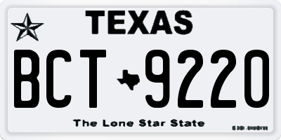 TX license plate BCT9220