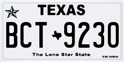 TX license plate BCT9230