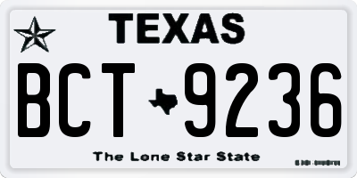 TX license plate BCT9236