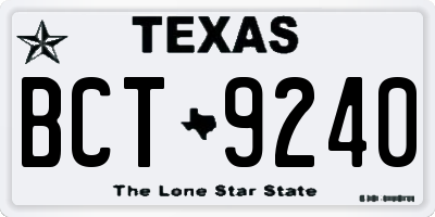 TX license plate BCT9240