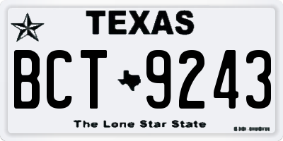 TX license plate BCT9243
