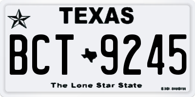 TX license plate BCT9245