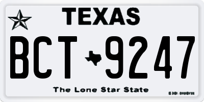 TX license plate BCT9247