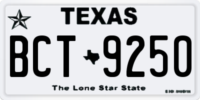 TX license plate BCT9250
