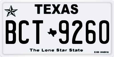 TX license plate BCT9260