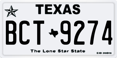 TX license plate BCT9274