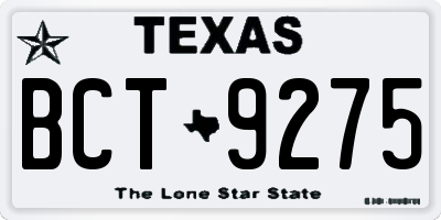 TX license plate BCT9275