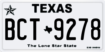 TX license plate BCT9278