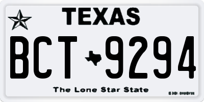 TX license plate BCT9294