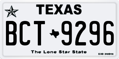 TX license plate BCT9296