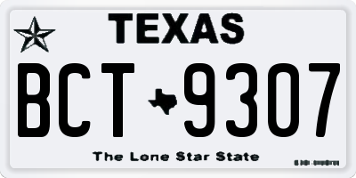 TX license plate BCT9307