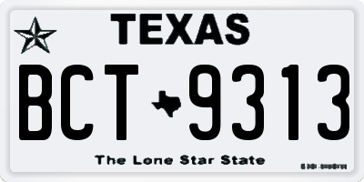 TX license plate BCT9313