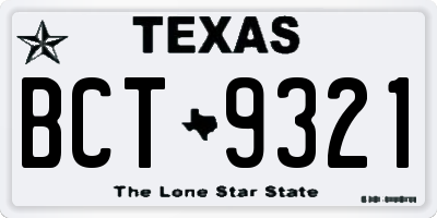TX license plate BCT9321