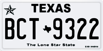 TX license plate BCT9322