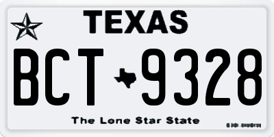 TX license plate BCT9328