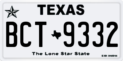 TX license plate BCT9332