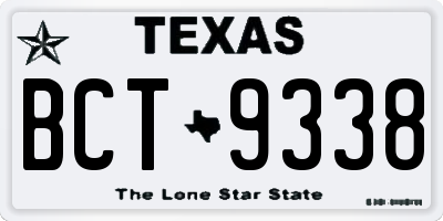TX license plate BCT9338