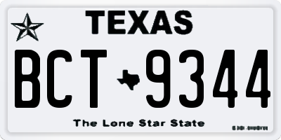 TX license plate BCT9344