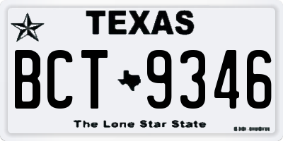 TX license plate BCT9346